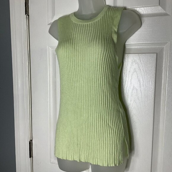TOPSHOP Ribbed Knit Tank Green - Picture 12 of 16